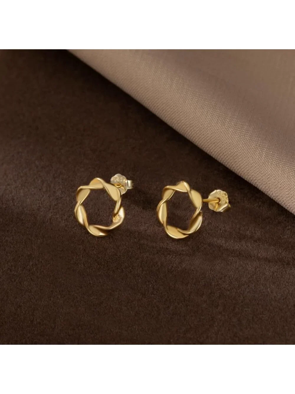 Minimalist 925 Sterling Silver Circle Stud Earrings for Women & Teens - Hollow